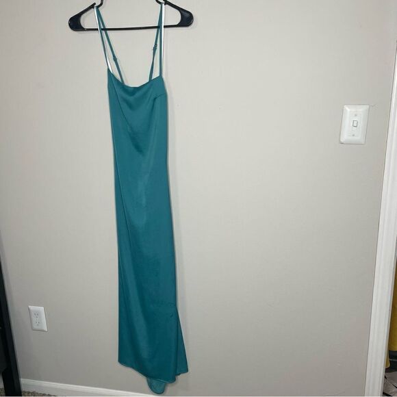 Revolve LULUS Power of Chic Tie Back Satin Evening Midi Dress - Picture 7 of 12